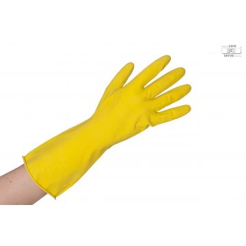 Huishoudhandschoen latex geel paar - Maat M