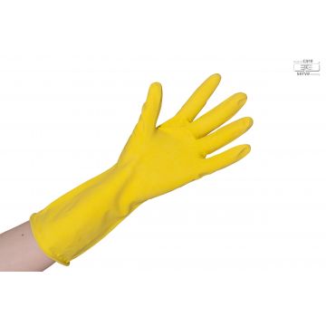 Huishoudhandschoen latex geel paar - Maat L