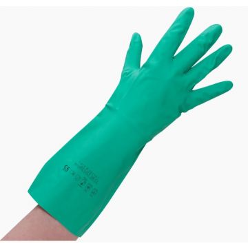 Handschoen nitril chemicalien bestendig groen maat 8/M