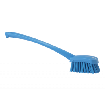 Vikan Afwasborstel hard met lange steel blauw 41.5 cm