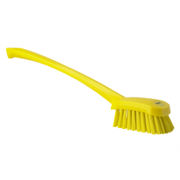 Vikan Afwasborstel hard met lange steel geel 41.5 cm
