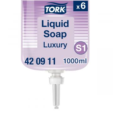 Tork Luxe Vloeibare Handzeep S1, Bloemengeur, 6 x 1.000 ml