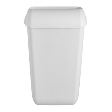 Afvalbak open inworpklep mat wit 23L Quartz staand en hangend