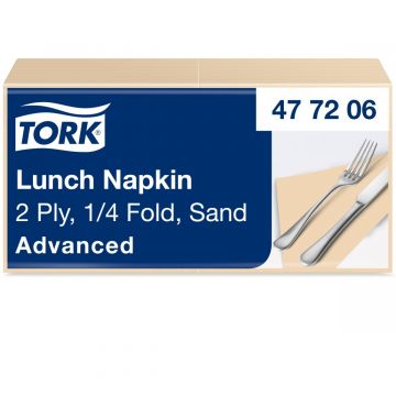 Tork Lunchservet Zand 1/4 gevouwen  2-laags  33 x 33 cm  10 x 200 stuks