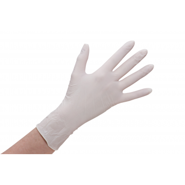 Handschoen latex poeder wit S 100st Premium quality 4035 0401