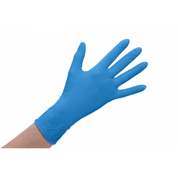 Handschoen latex poeder blauw Mt.M 100st