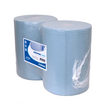 Euro industrierol blauw 2 laags 2x400 m. gerecyceld 37 cm breed (30)