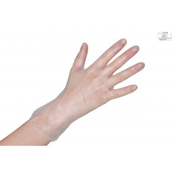 Handschoen vinyl poeder wit L 100st premium quality 4040 0453