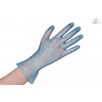 Handschoen vinyl blauw ongepoederd 100 stuks - Maat M