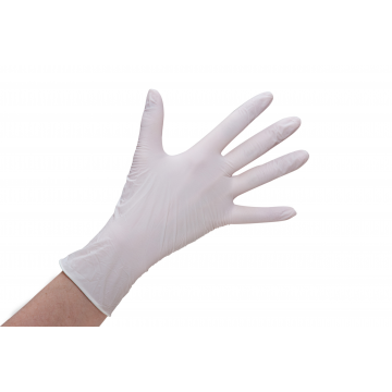 Handschoen nitriel ongepoederd wit efficient quality maat M - 100 stuks
