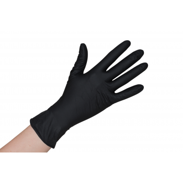 Handschoen nitriel ongepoederd zwart premium Onyx plus 100 stuks - Maat S