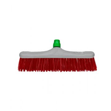 Straatbezem hard PVC rood, 40 cm