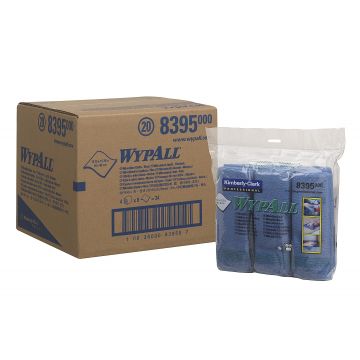 Wypall Microfibre doeken blauw 4x6 ongevouwen 40x40 cm.