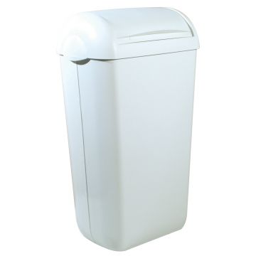 PlastiQline hygiene afvalbak PQH23 wit 23 L. vrijstaand of wandmontage
