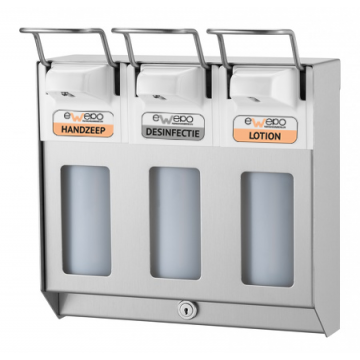 MediqoLine Zeepdisp.trio rvs 500ml afsluitplaten MQTV05E