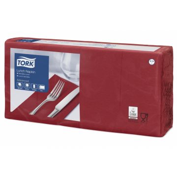 Tork Papieren Servetten Bordeauxrood