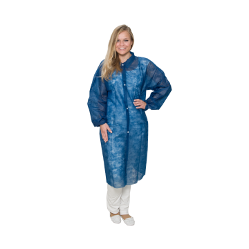 Bezoekersjas nonwoven donkerblauw 50 stuks - Maat XL