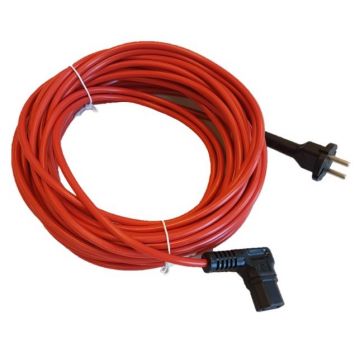 Ewepo aansluitkabel 15mtr rood (IVAC) 2x1mm met haakse stekkerverbinding