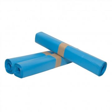 Afvalzak blauw 65/25x140cm 70my ROL 10st