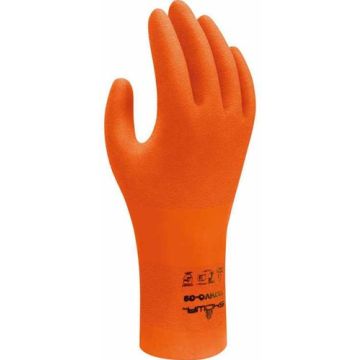 Handsch. Showa 707HVO Nitril oranje L Per paar, Food Grade mt 9