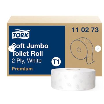 Tork Zacht Jumbo Toiletpapier Wit T1, Premium, 2-laags, 6 x 360 m
