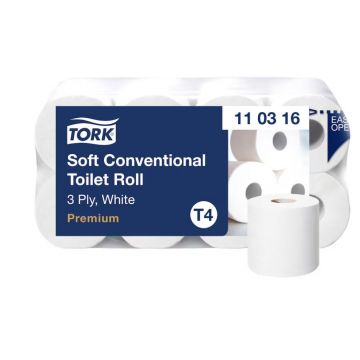 Tork Traditioneel toiletpapier 3lgs wit 8x250 vel , T4, premium