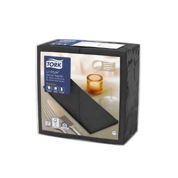 Tork Linnstyle servet zwart 39 x 39 cm 1/8 vouw 12 x 50 stuks