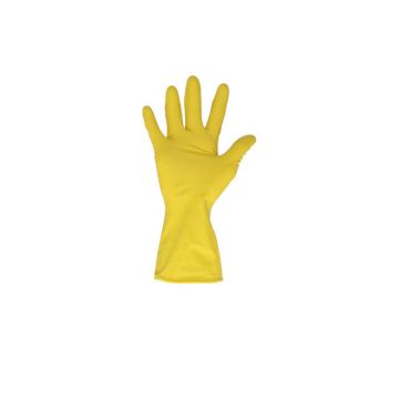 Handschoen latex geel maat L per paar