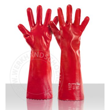 Handschoen PVC rood lengte 45 cm