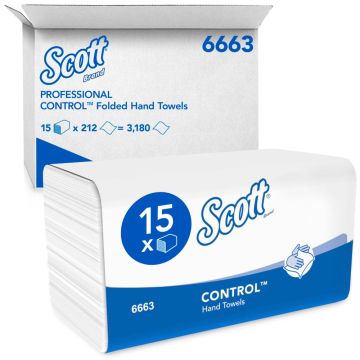 Scott Handdoek wit 1 laags 31,8 x 20 cm, 15 x 224 vel
