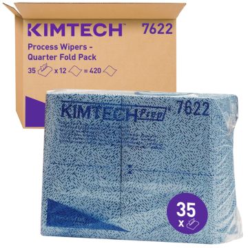 Kimtech poetsdoek gevouwen blauw 38 x 49 cm 12 x 35 vel