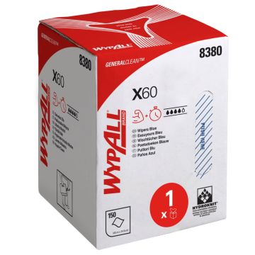 Wypall X60 poetsrol blauw 150 vel