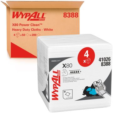 Wypall X80 poetsdoek wit 1 laags 4 x 50 vel