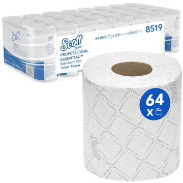 Scott toiletpapier tissue wit 2 laags 64 x 350 vel
