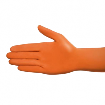 Handschoen Orange nitriel Mt. XL 100 st. ongepoederd oranje