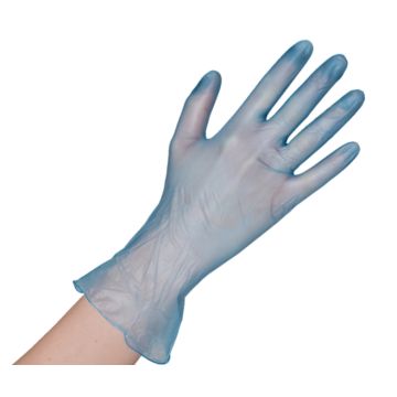 Handschoen vinyl ongep. blauw S 100st premium quality 4040 1421