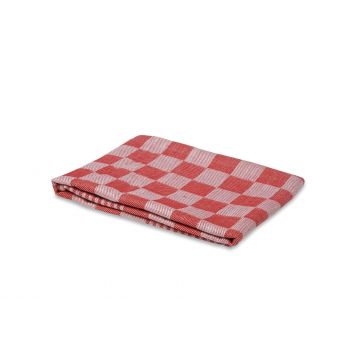 Theedoek blok luxe 70x70 cm. rood 10 st.