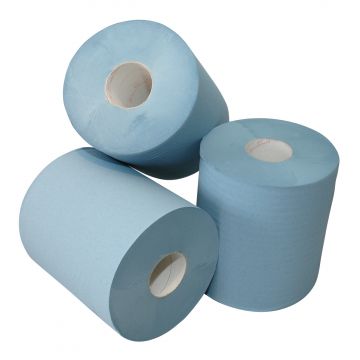 EcoWipe Poetsrol midi blauw 1-laags 6 x 300 meter