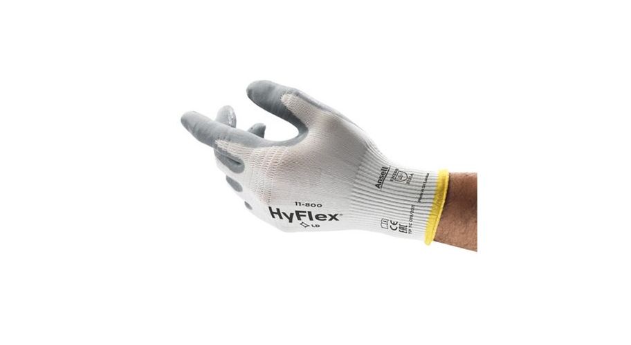 Handschoen Ansell hyflex grijs wit mt 10 type 11-800