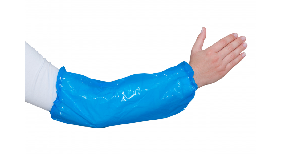 Mouwovertrek PE blauw 20 x 40 cm 2000 stuks machine gemaakt