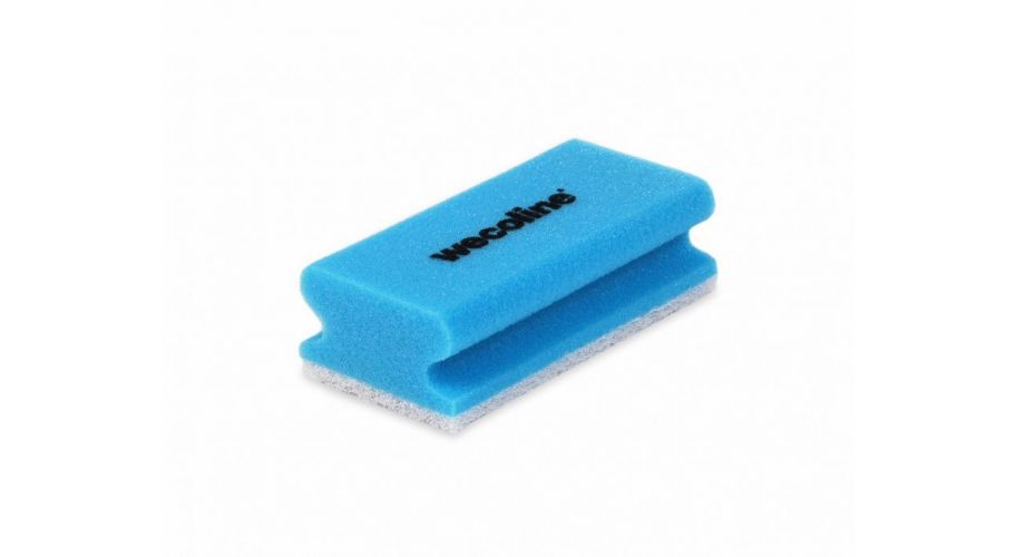 Schuurspons blauw/wit handgreep PER STUK 14x7cm