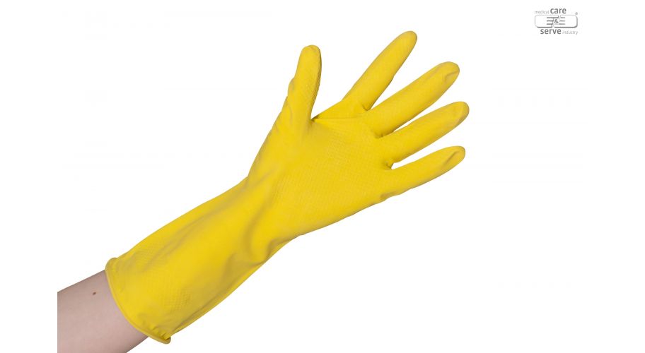 Huishoudhandschoen latex geel paar - Maat L