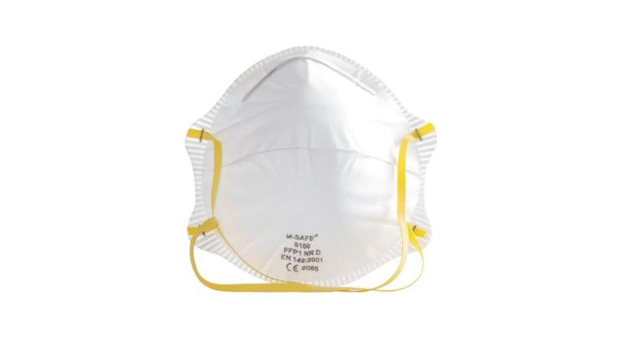 Mondmasker FFP1 neusbeugel wit, per stuk Elastieke bandjes