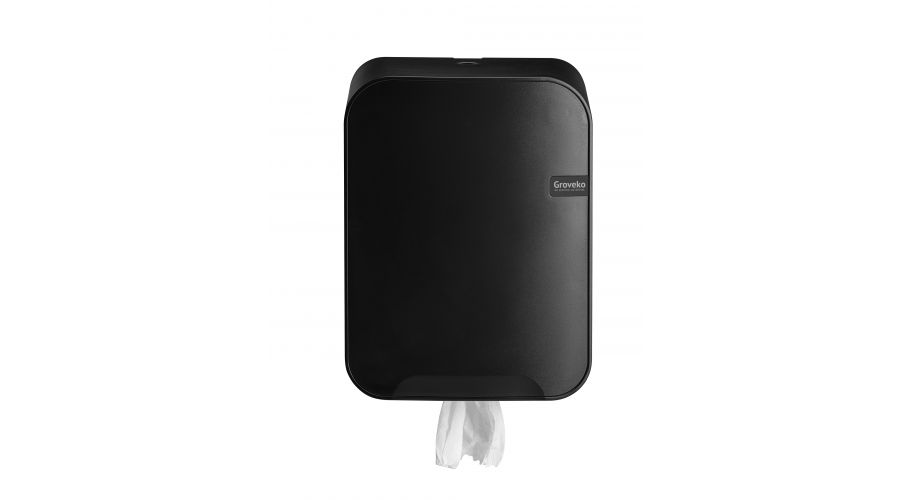 Quartz Black Poetsroldispenser Midi (60) 372x265x222, Groveko- logo