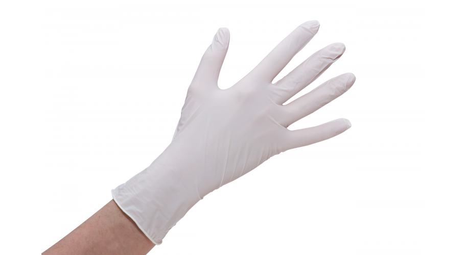 Handschoen nitriel ongepoederd wit L Classic Nitril CAT III ds 100 st