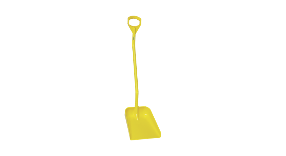 Vikan Schop met lange steel groot blad geel 130 cm