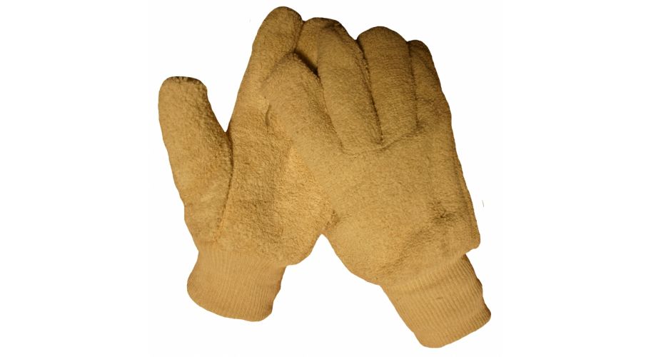 Ovenhandschoenen katoenen maat 10 lussendoek met tricot boord