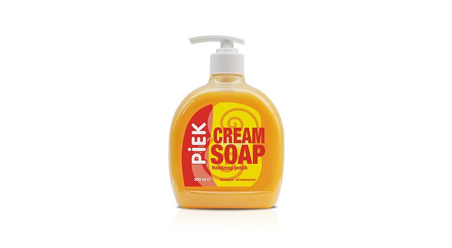 Piek handzeeppomp 12x500ml. Perzikgeur