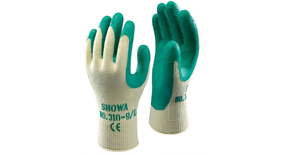 Handsch. Showa 310 groen/ geel S Per paar, latex grip