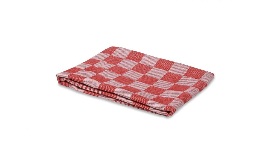 Theedoek blok luxe 70x70 cm. rood 10 st.